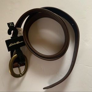 Eddie Bauer Brown Leather Belt XL NWT